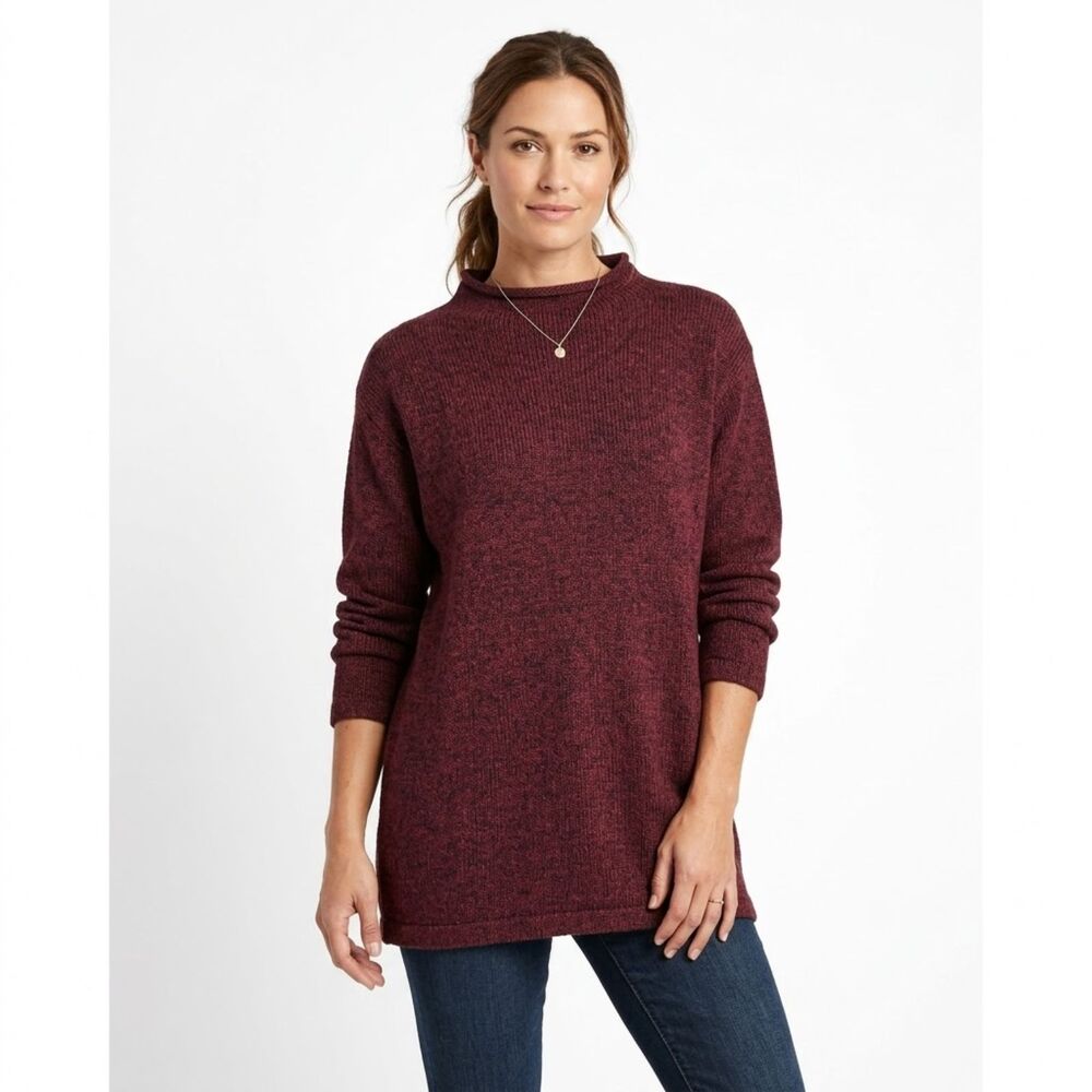 Joau Bass Red Black Wool Blend Sweater Woman's Size 1x